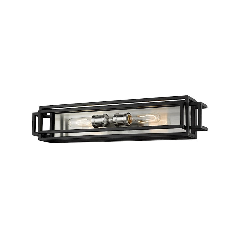 Z-Lite Titania 2 Light Vanity, Black/Brushed Nickel