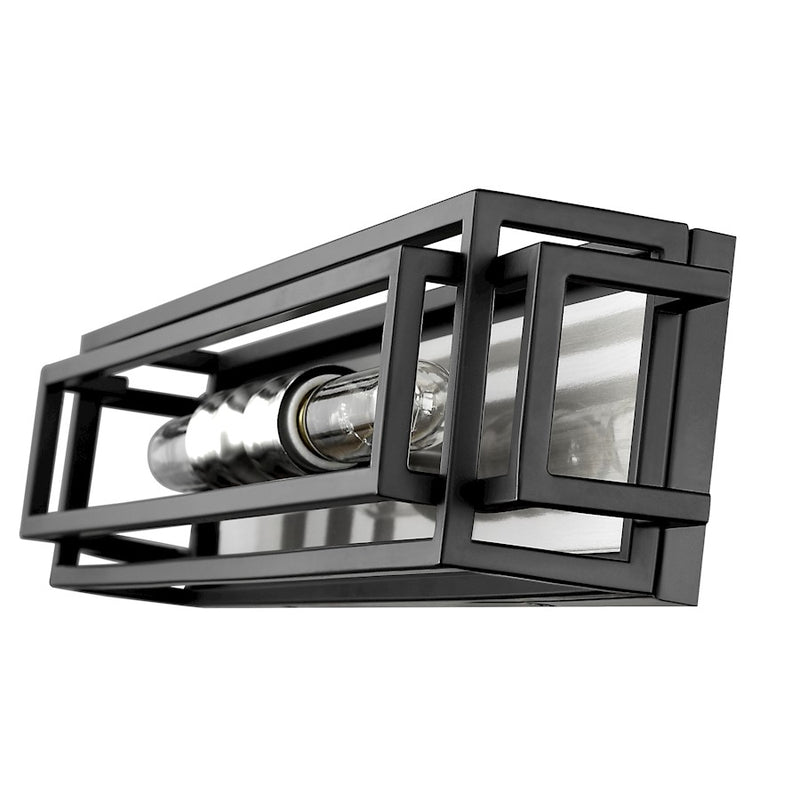 Z-Lite Titania 2 Light Vanity, Black/Brushed Nickel