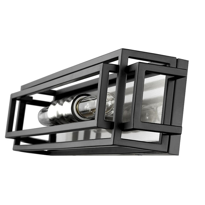 Z-Lite Titania 2 Light Vanity, Black/Brushed Nickel