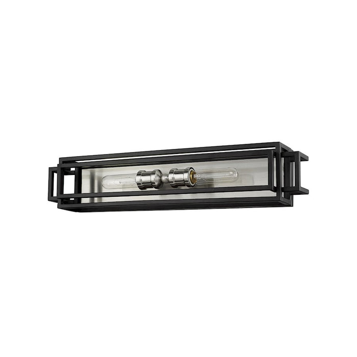 Z-Lite Titania 2 Light Vanity, Black/Brushed Nickel