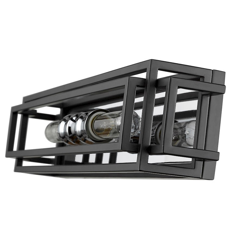 Z-Lite Titania 2 Light Vanity, Black/Chrome