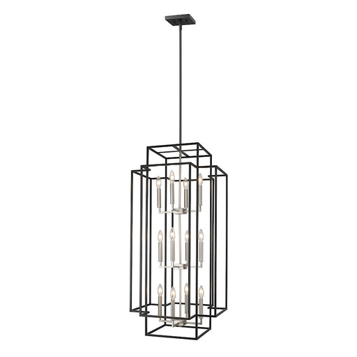 Z-Lite Titania 12 Light Pendant, Black, Brushed Nickel - 454-42BK-BN