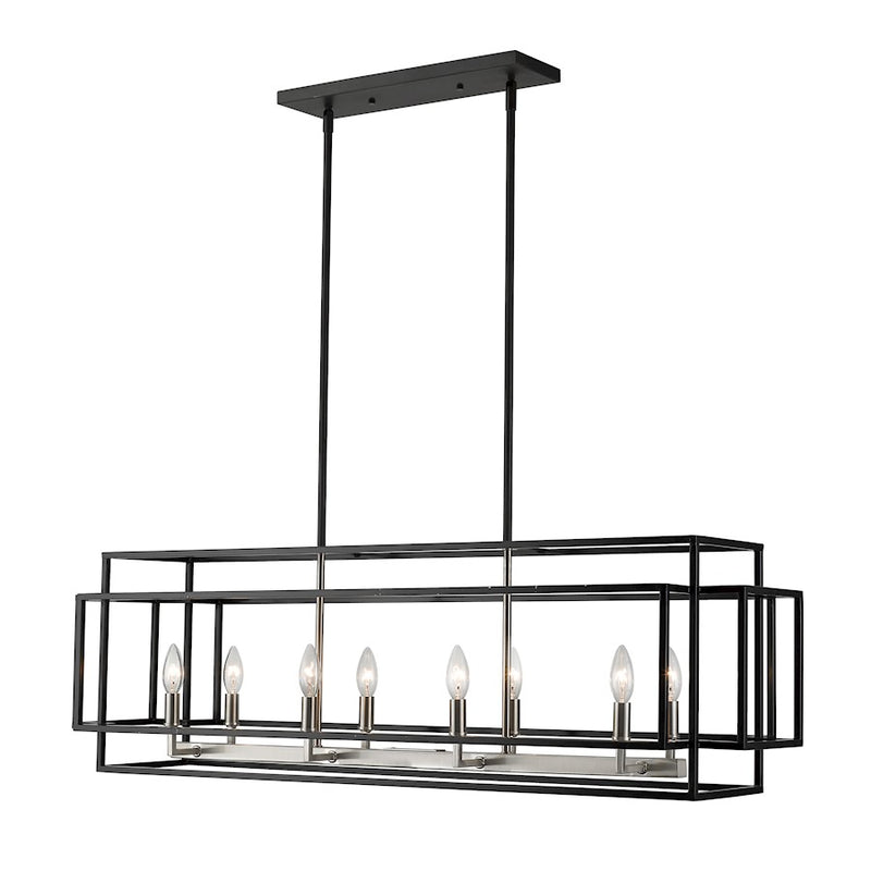 Z-Lite Titania 8 Light Island/Billiard, Black, Brushed Nickel - 454-44L-BK-BN