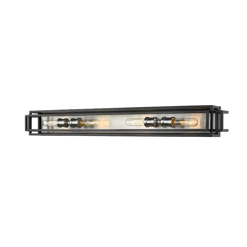Z-Lite Titania 4 Light Vanity, Black/Brushed Nickel -454-4V-BK-BN