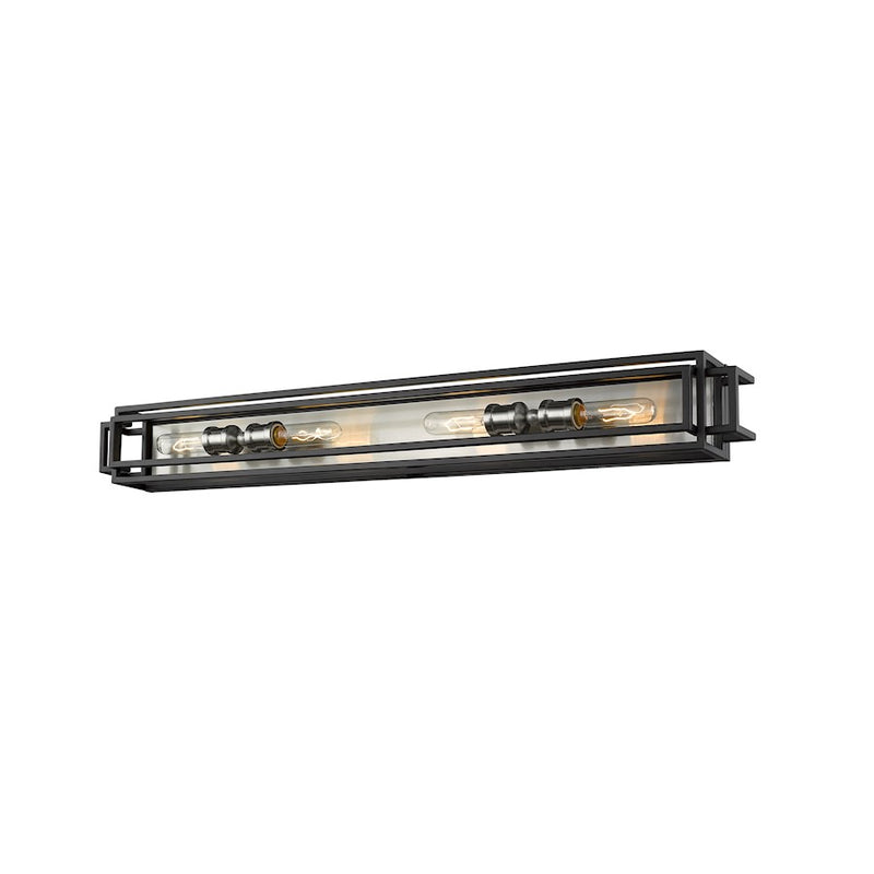 Z-Lite Titania 4 Light Vanity, Black/Brushed Nickel -454-4V-BK-BN