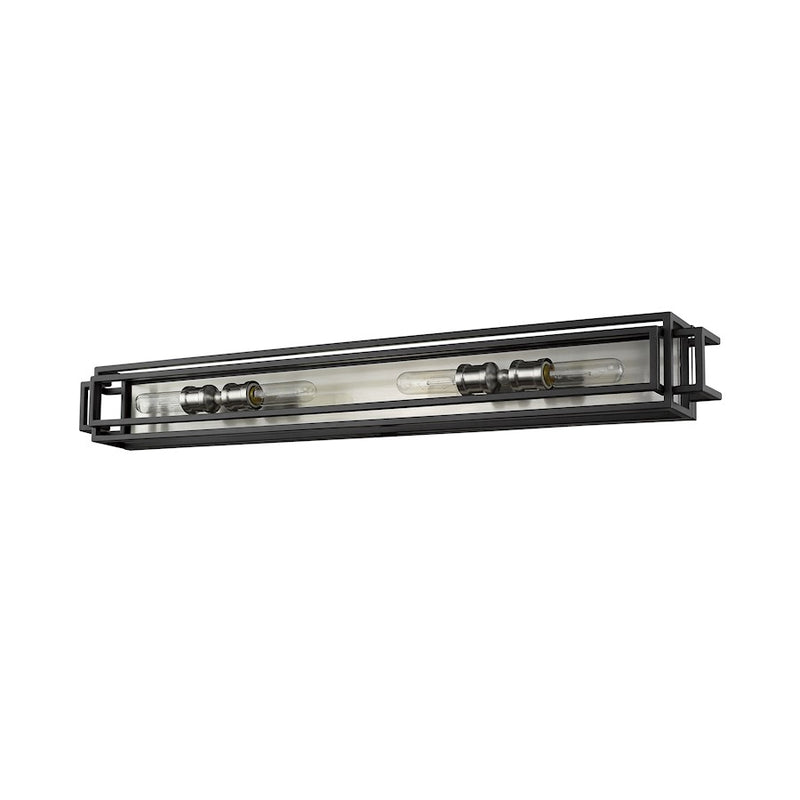 Z-Lite Titania 4 Light Vanity, Black/Brushed Nickel -454-4V-BK-BN