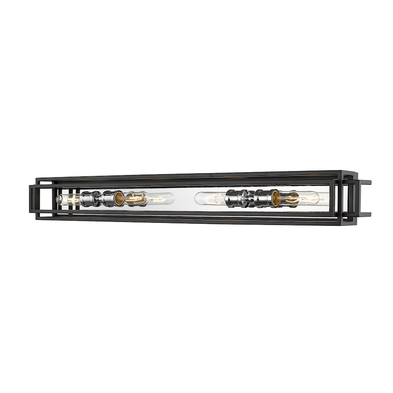 Z-Lite Titania 4 Light Vanity, Black/Chrome -454-4V-BK-CH