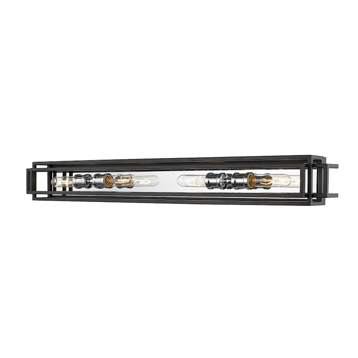 Z-Lite Titania 4 Light Vanity, Black/Chrome -454-4V-BK-CH