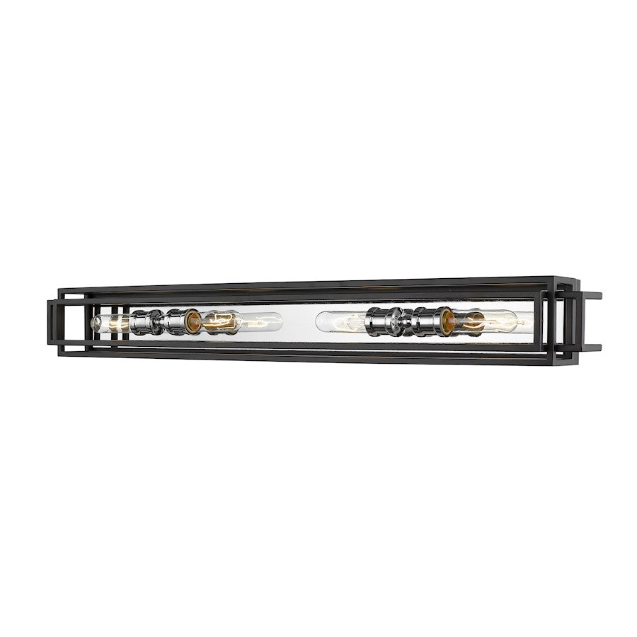 Z-Lite Titania 4 Light Vanity, Black/Chrome -454-4V-BK-CH