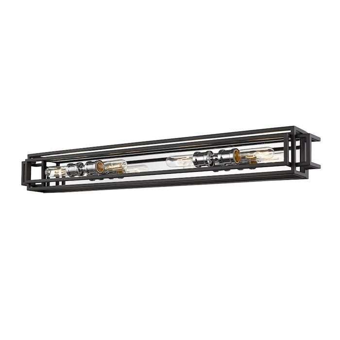 Z-Lite Titania 4 Light Vanity, Black/Chrome -454-4V-BK-CH