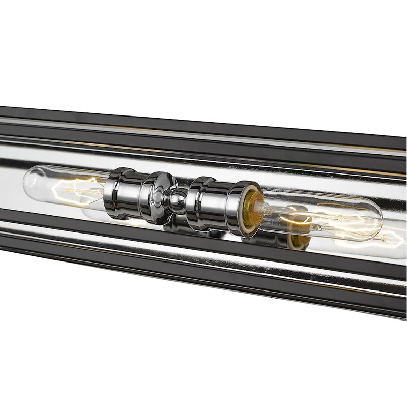 Z-Lite Titania 4 Light Vanity, Black/Chrome -454-4V-BK-CH