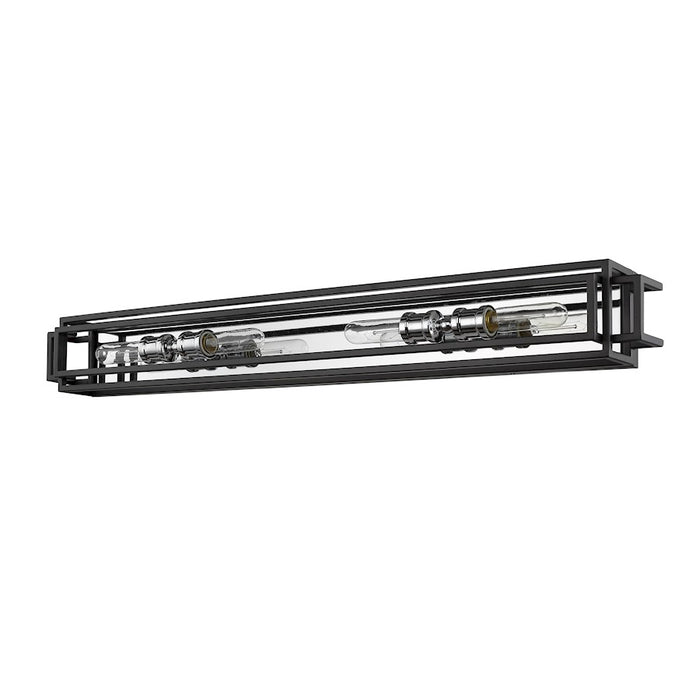 Z-Lite Titania 4 Light Vanity, Black/Chrome -454-4V-BK-CH