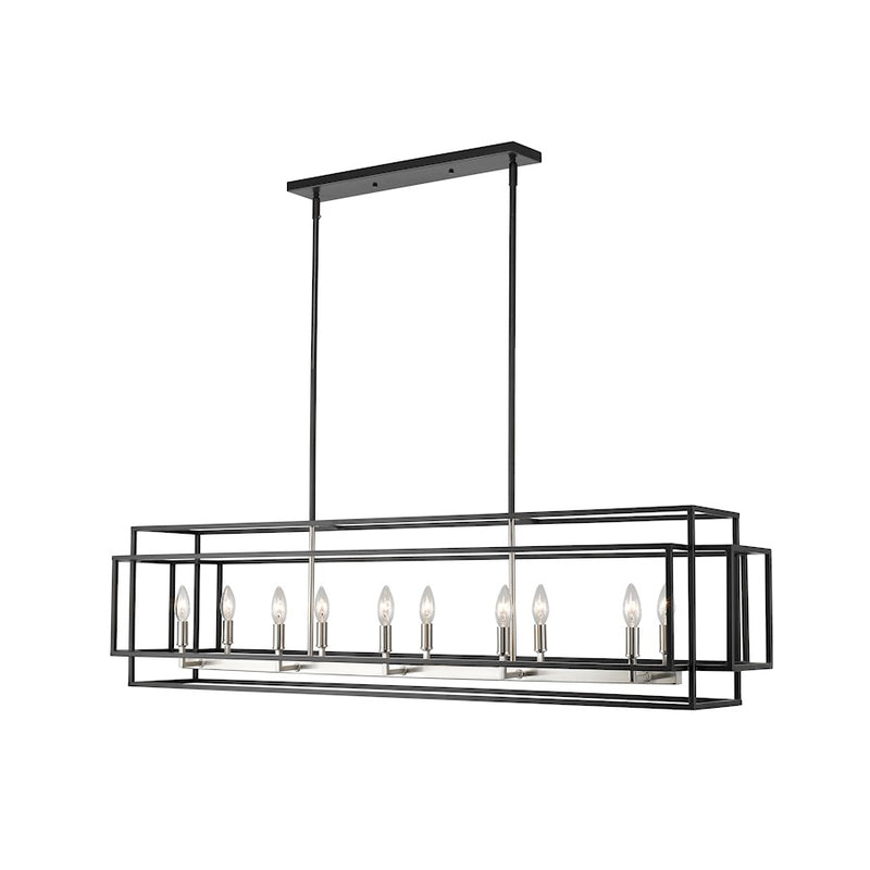 Z-Lite Titania 10 Light Island/Billiard, Black, Brushed Nickel - 454-54L-BK-BN