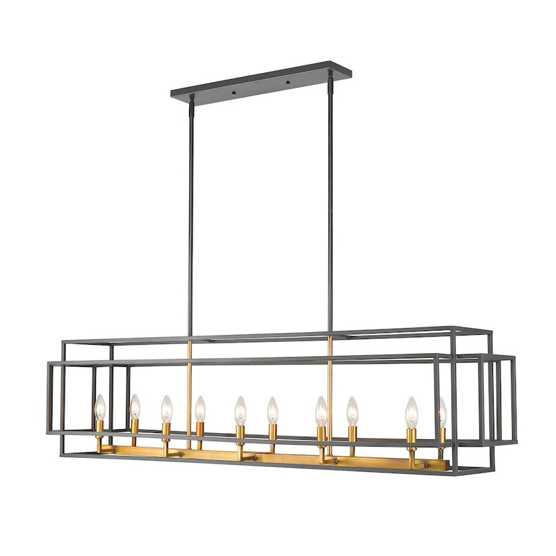 Z-Lite Titania 10 Light Island/Billiard, Bronze, Olde Brass - 454-54L-BRZ-OBR
