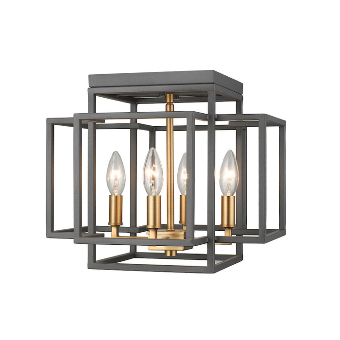 Z-Lite Titania 4 Light Flush Mount, Bronze, Olde Brass - 454F-BRZ-OBR