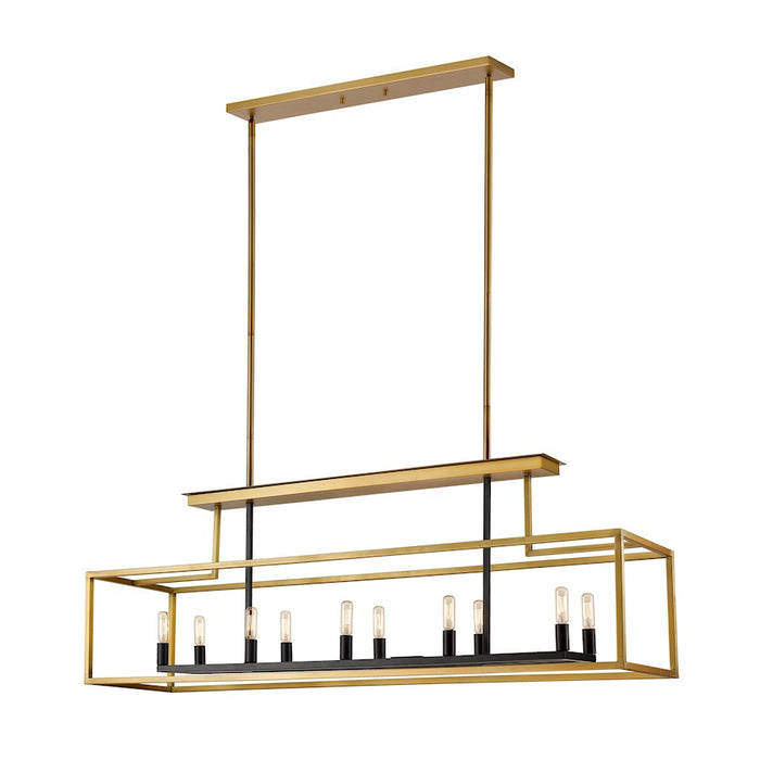 Z-Lite Quadra 10 Light Island/Billiard, Olde Brass/Bronze - 456-10L-OBR-BRZ