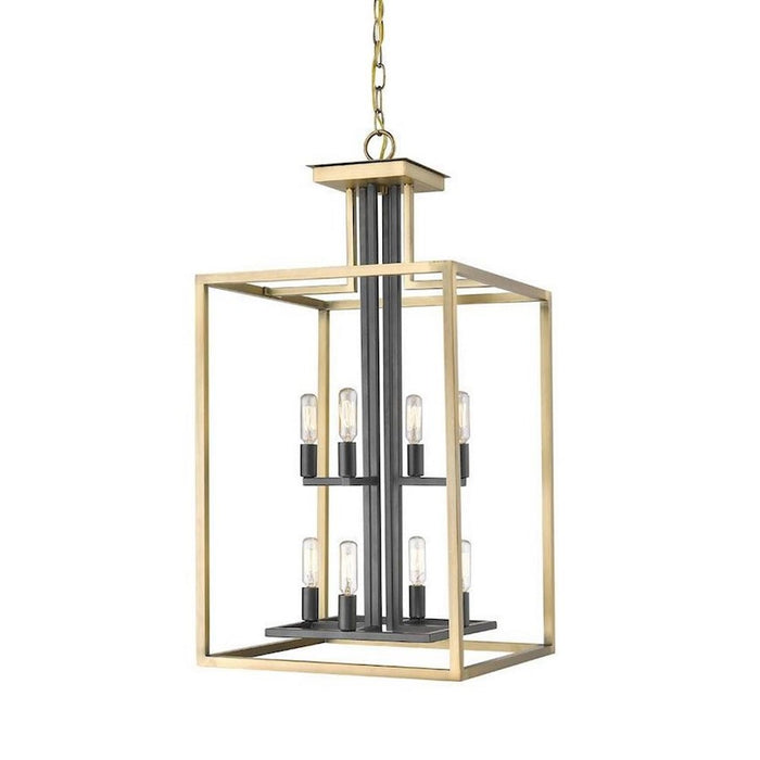 Z-Lite Quadra 8 Light Chandelier, Olde Brass, Bronze - 456-8OBR-BRZ