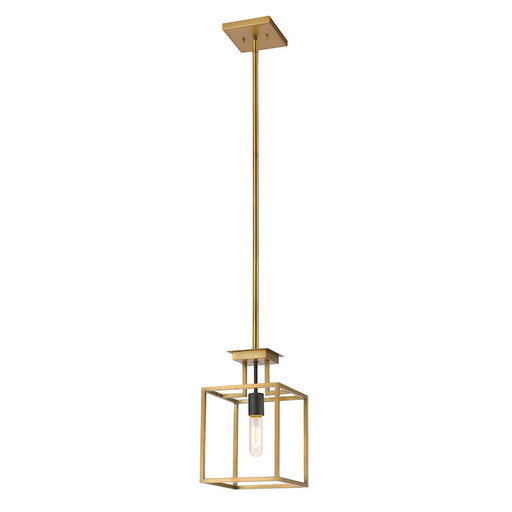 Z-Lite Quadra 1 Light Mini Pendant, Olde Brass/Bronze - 456MP-OBR-BRZ