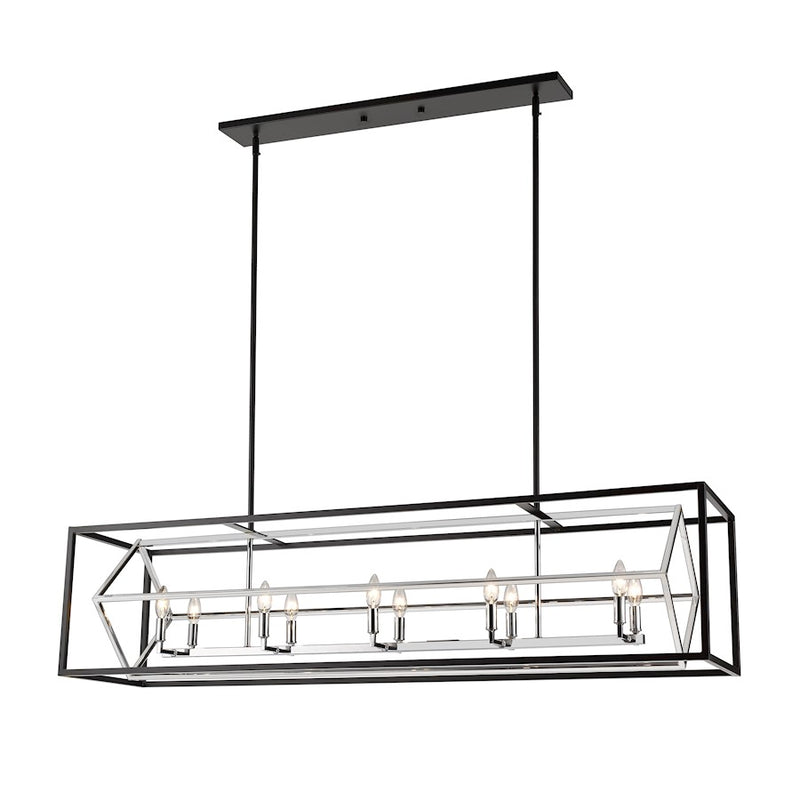 Z-Lite Euclid 10 Light Island/Billiard, Chrome/Matte Black - 457-10L-CH-MB