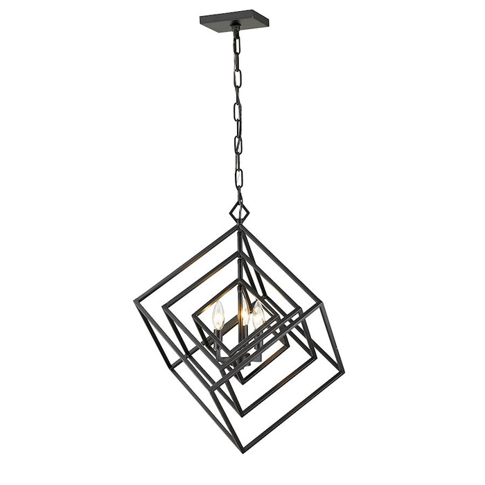 Z-Lite Euclid Small Chandelier, Matte Black