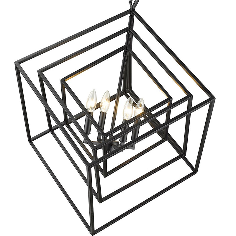 Z-Lite Euclid Small Chandelier, Matte Black