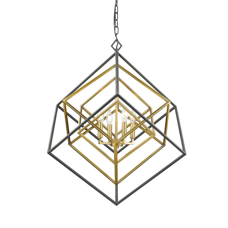 Z-Lite Euclid 4 Light Chandelier, Olde Brass , Bronze - 457-4OBR-BRZ