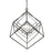 Z-Lite Euclid 6 Light Chandelier, Chrome, Matte Black - 457-6CH-MB