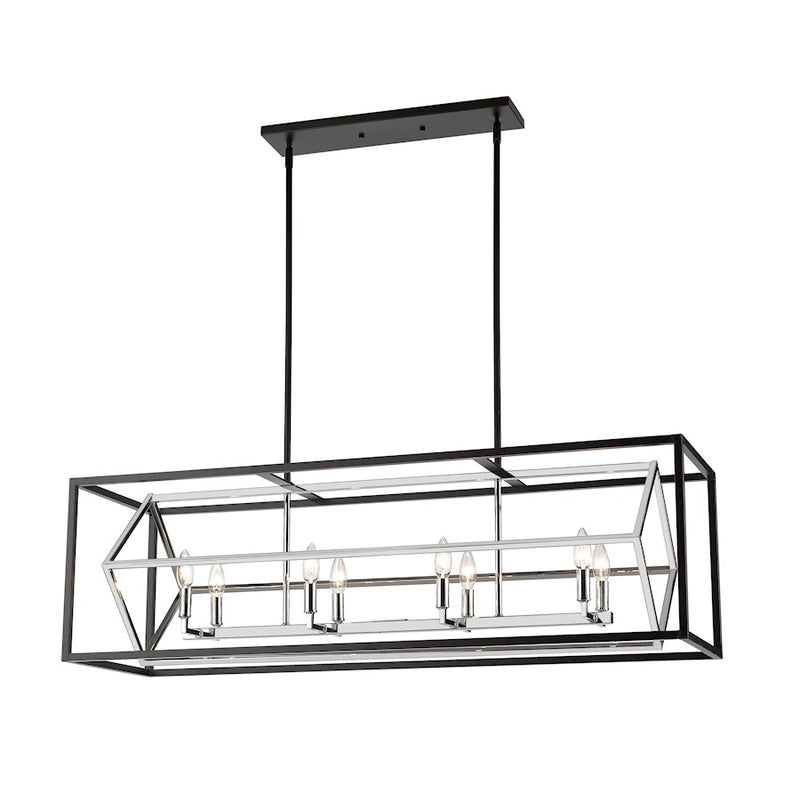 Z-Lite Euclid 8 Light Island/Billiard, Chrome/Matte Black - 457-8L-CH-MB