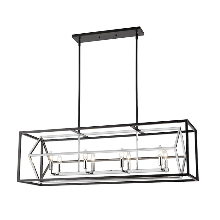 Z-Lite Euclid 8 Light Island/Billiard, Chrome/Matte Black - 457-8L-CH-MB