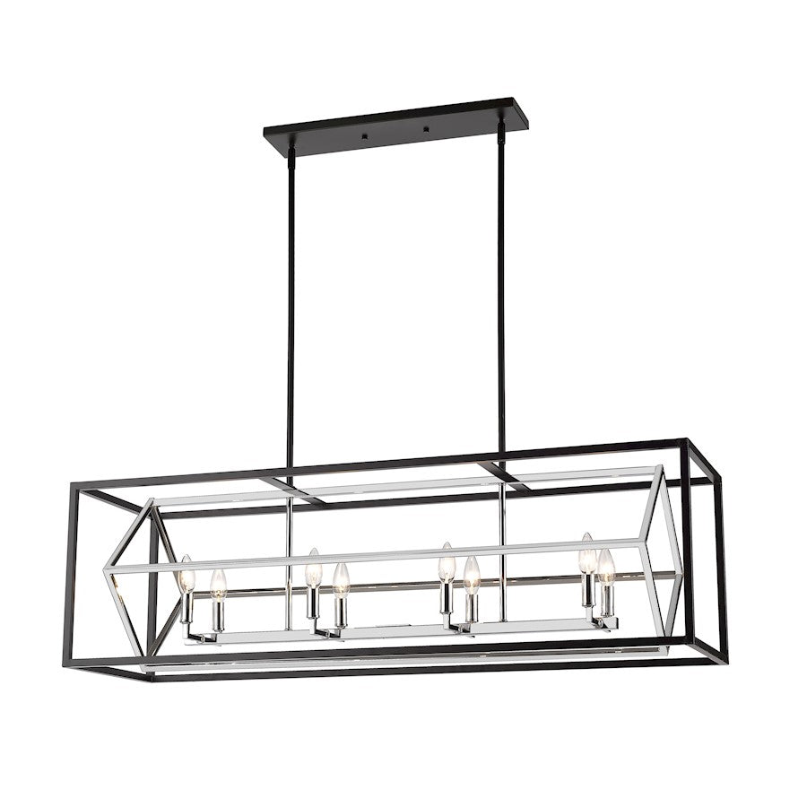 Z-Lite Euclid 8 Light Island/Billiard, Chrome/Matte Black - 457-8L-CH-MB