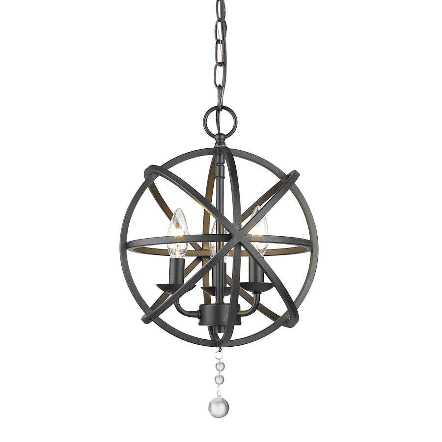 Z-Lite Tull 3 Light Chandelier, Matte Black - 458-12MB