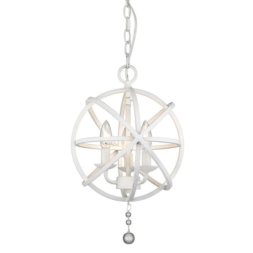 Z-Lite Tull 3 Light Chandelier, Matte White - 458-12MW