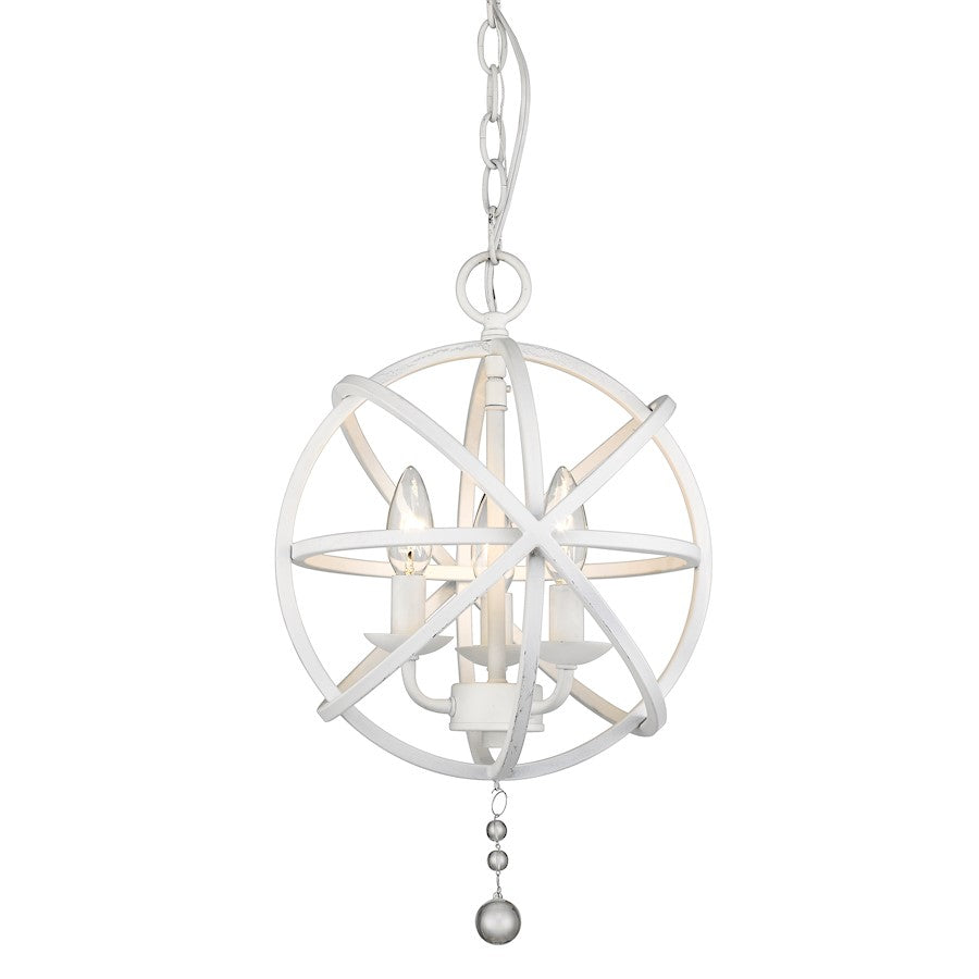 Z-Lite Tull 3 Light Chandelier, Matte White - 458-12MW