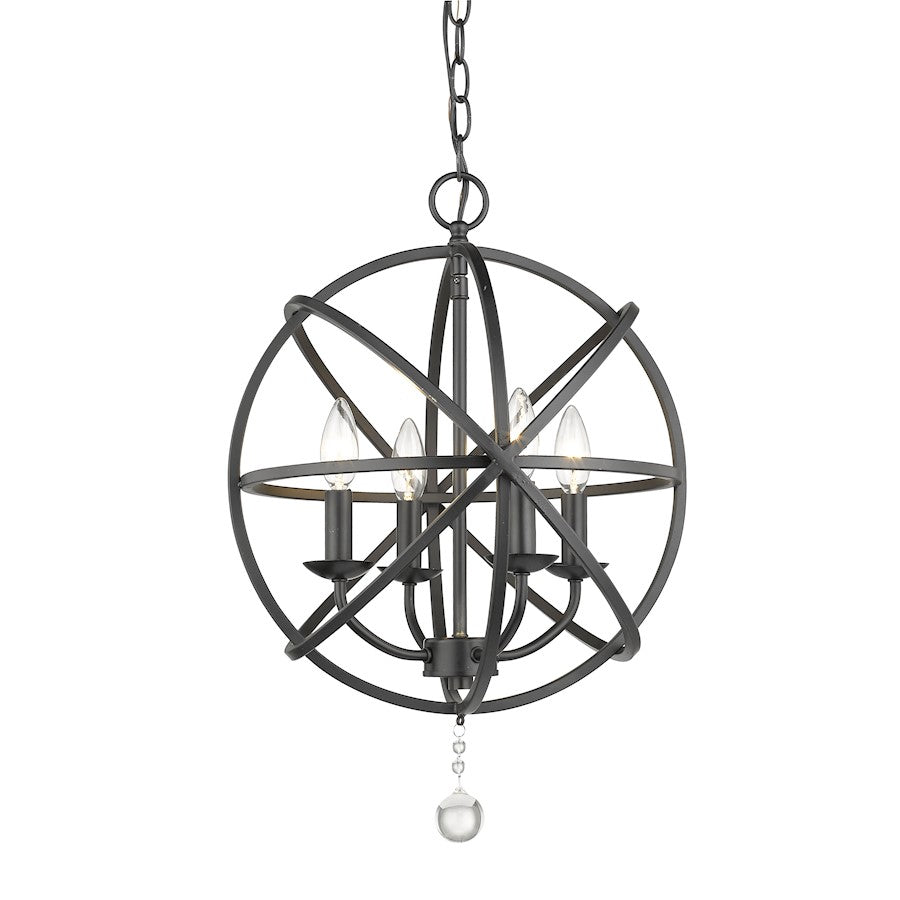 Z-Lite Tull 4 Light Chandelier, Matte Black - 458-16MB