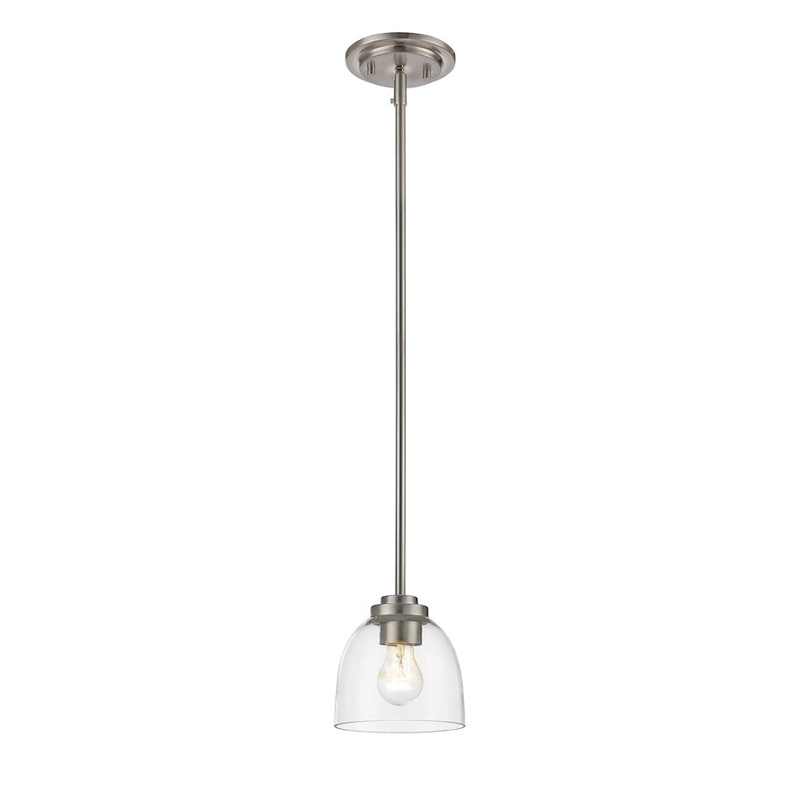 Z-Lite Ashton 1 Light Mini Pendant, Brushed Nickel - 460MP-BN