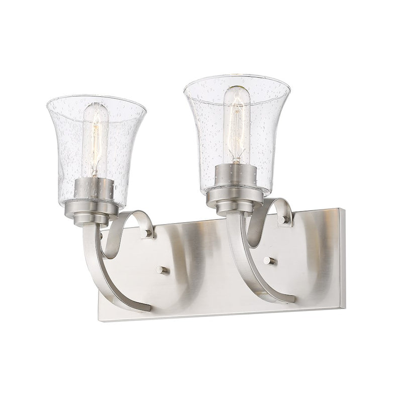 Z-Lite Halliwell 2 Light Vanity, Brushed Nickel/Seedy - 461-2V-BN