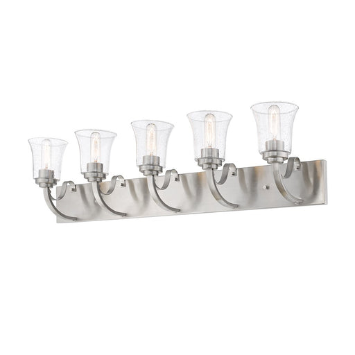 Z-Lite Halliwell 5 Light Vanity, Brushed Nickel/Seedy - 461-5V-BN