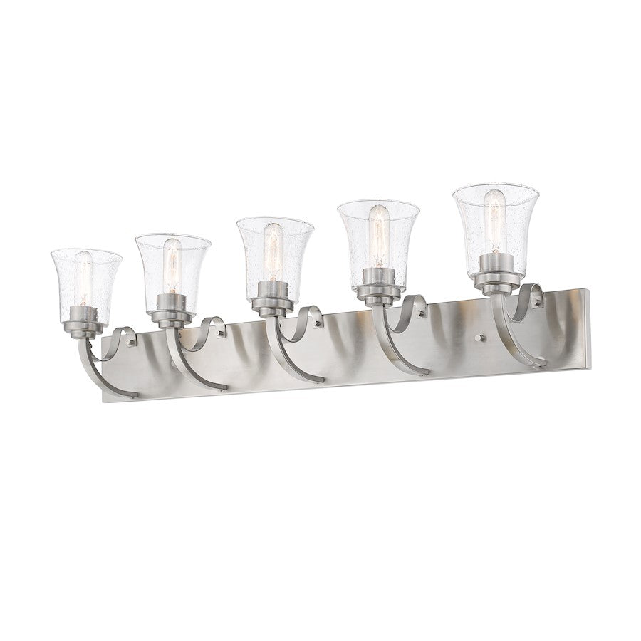 Z-Lite Halliwell 5 Light Vanity, Brushed Nickel/Seedy - 461-5V-BN