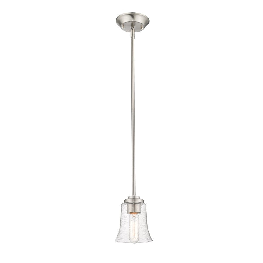 Z-Lite Halliwell 1 Light Mini Pendant, Brushed Nickel/Seedy - 461MP-BN