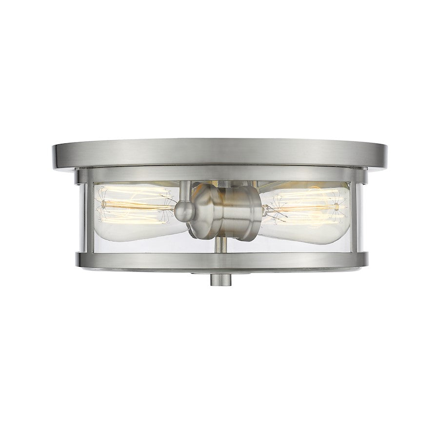 Z-Lite Savannah 2 Light Flush Mount, Brushed Nickel, 11" - 462F11-BN