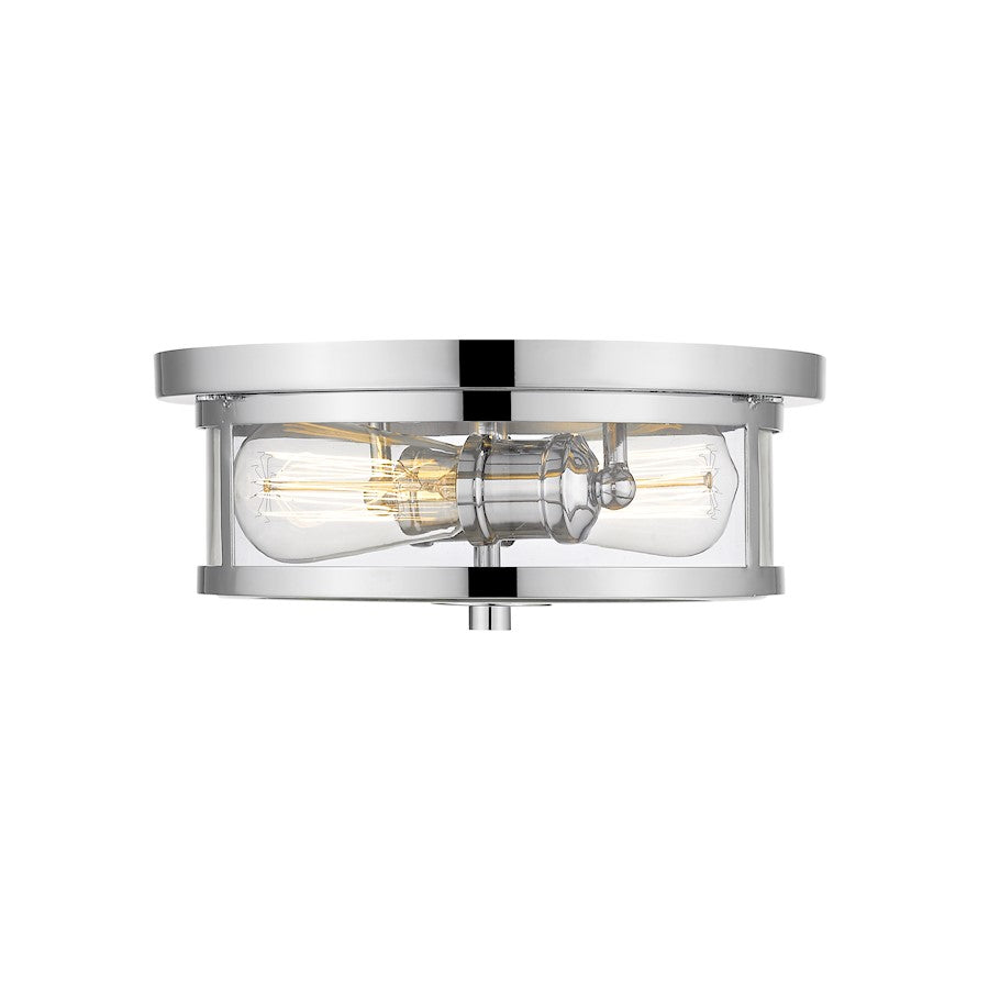 Z-Lite Savannah 2 Light Flush Mount, Chrome, 11" - 462F11-CH
