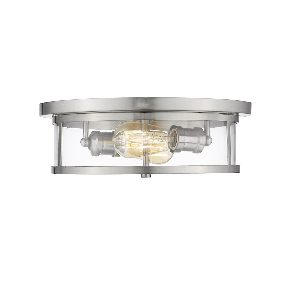 Z-Lite Savannah 2 Light Flush Mount, Brushed Nickel - 462F14-BN