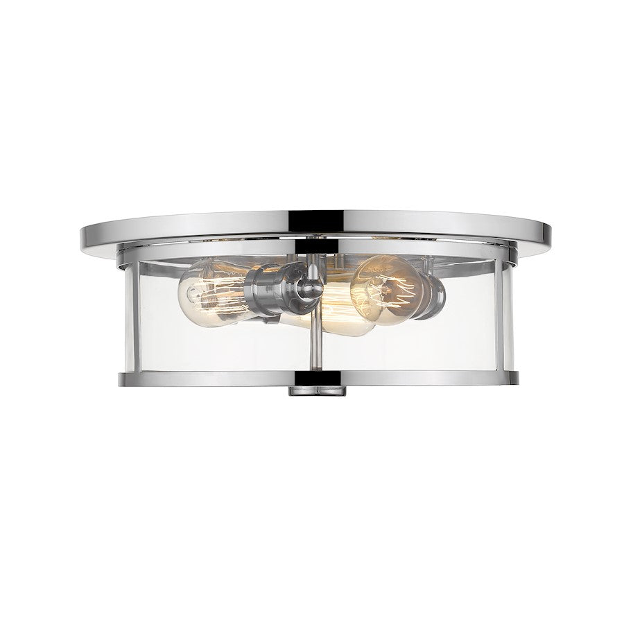 Z-Lite Savannah 3 Light Flush Mount, Chrome - 462F16-CH