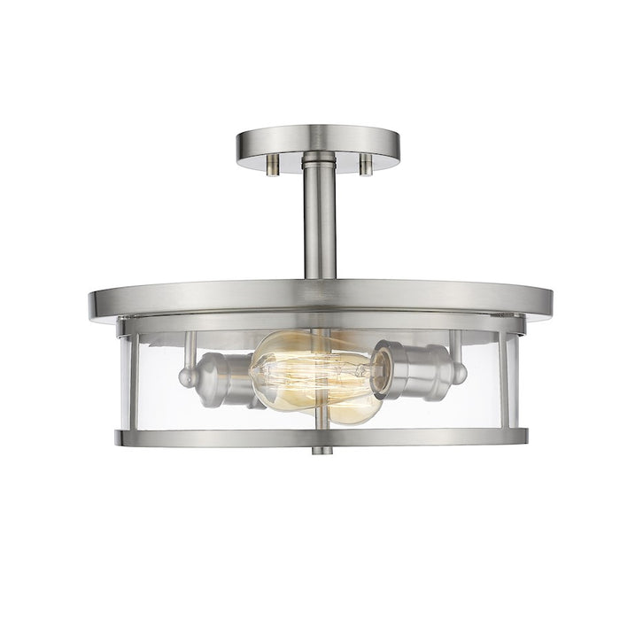 Z-Lite Savannah 2 Light Semi Flush Mount, Brushed Nickel - 462SF14-BN