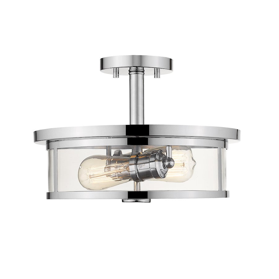 Z-Lite Savannah 2 Light Semi Flush Mount, Chrome - 462SF14-CH