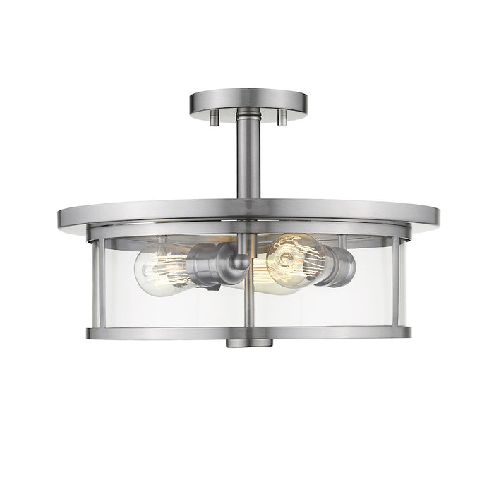 Z-Lite Savannah 3 Light Semi Flush Mount, Brushed Nickel, 15.75" - 462SF16-BN