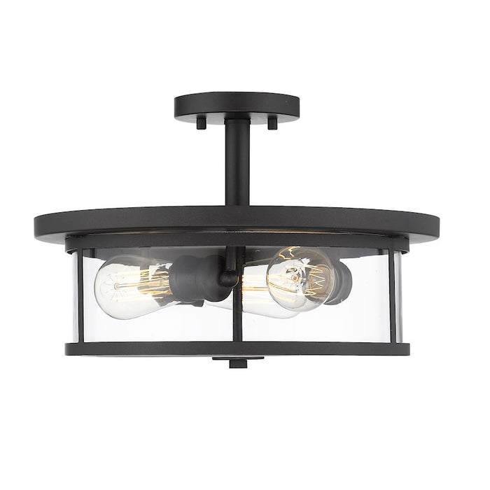 Z-Lite Savannah 3 Light Semi Flush Mount, Brushed Nickel - 462SF16-BRZ