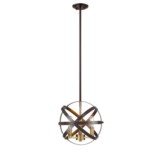 Z-Lite Cavallo 3 Light Pendant, Hammered Bronze/Olde Brass - 463-12HBRZ-OBR