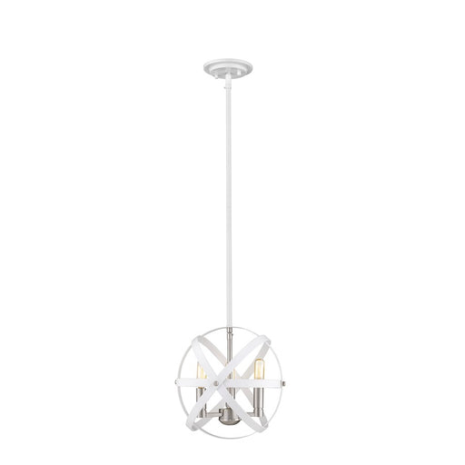 Z-Lite Cavallo Chandelier, Hammered White/Nickel
