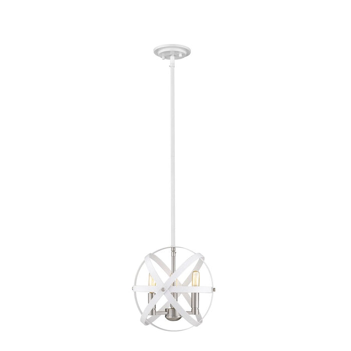 Z-Lite Cavallo Chandelier, Hammered White/Nickel